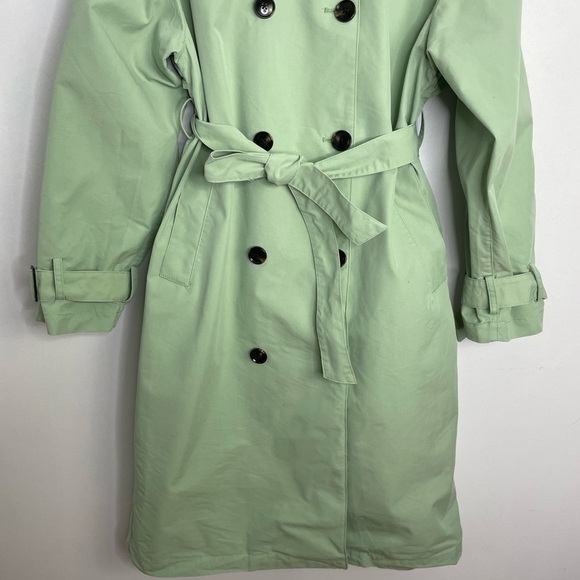 Jjxx Loose double-breasted trench coat in smoke green - Picture 5 of 14